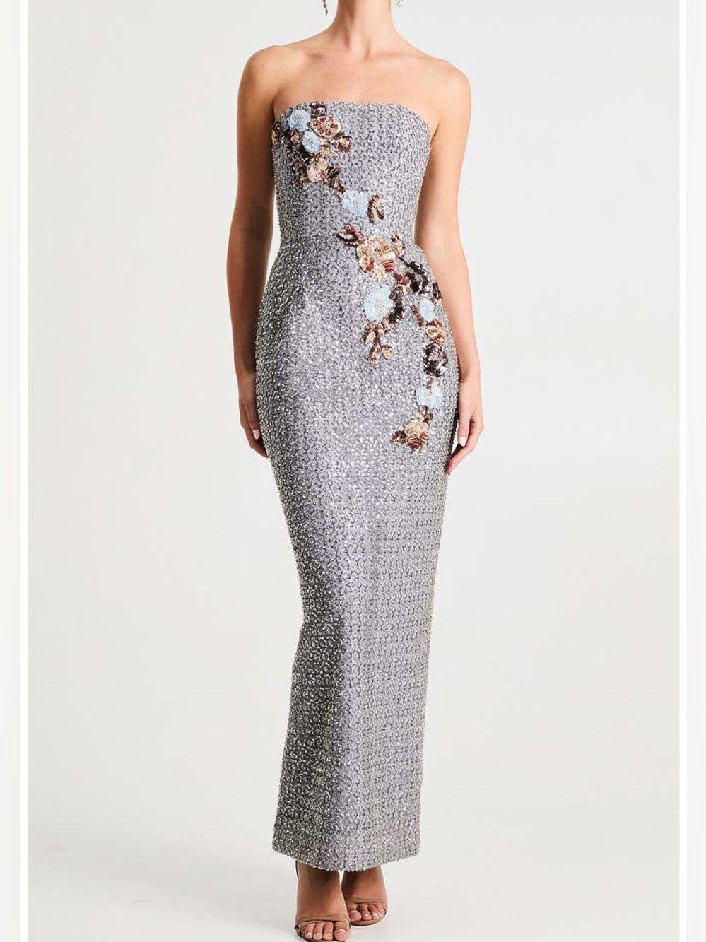 Helsi Silvia Strapless 3D Floral Sequin Dress Size XS